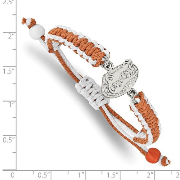 Stainless Steel U. of Florida Gator Adj Nylon Cord Bracelet, 9 Inch - Picture 2 of 3